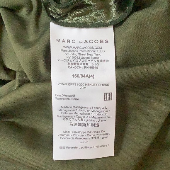 Marc Jacobs Henley Green Velvet-Effect Dress - Picture 11 of 12